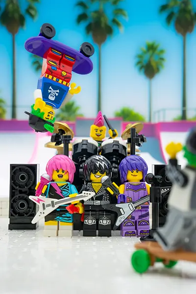 LEGO rock band and skaters