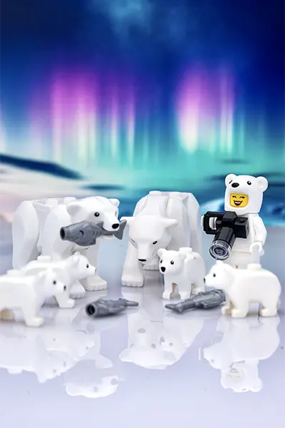 LEGO polar bear in snow