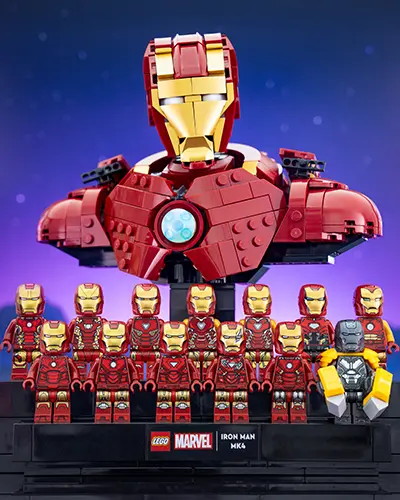 LEGO Iron Man bust and suits